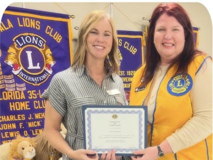 Dawn Westgate of Kimberly’s Center with Ocala Lions