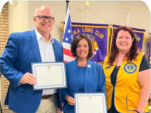 Matt McCormick and Superintendent Danielle Brewer with Ocala Lions